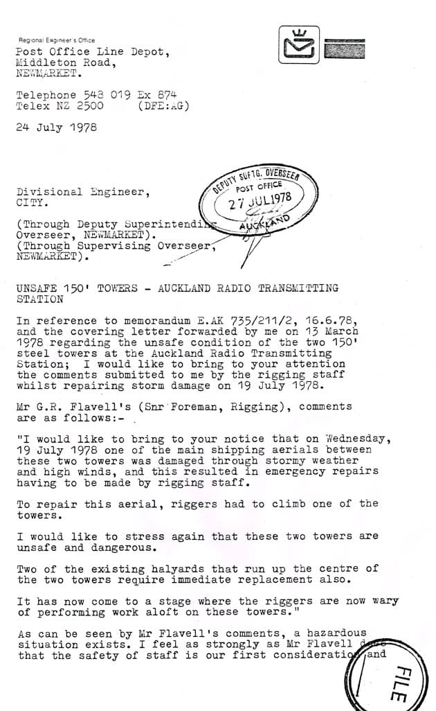 1978 transmitter towers unsafe